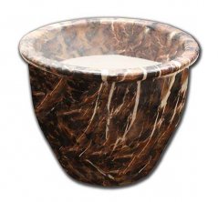 Ceramic Pot with Marble Print Image